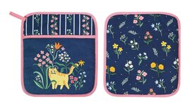 Ulster Weavers Onderlegger met Insteekvak Marmalade Meadow in blauw